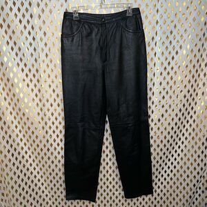 Karen vintage leather motorcycle pants black high waist size L